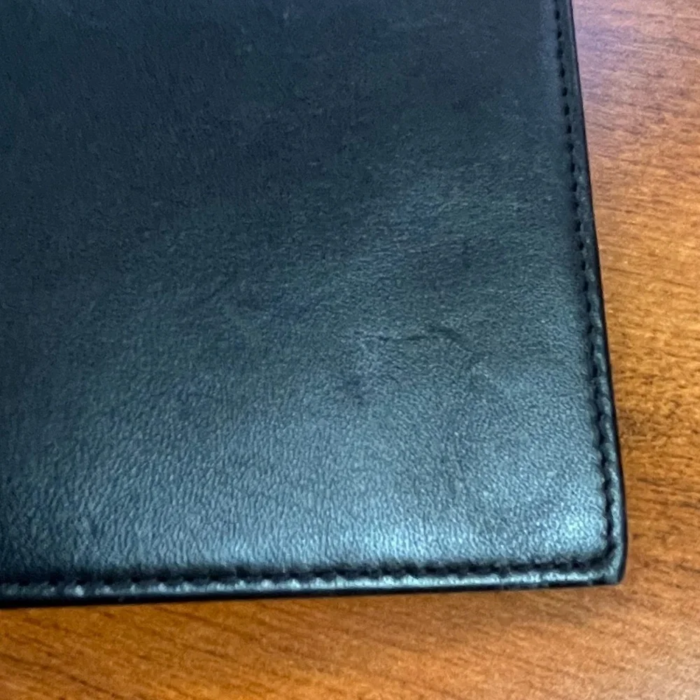 Mercendes Benz Black Leather Document Holder Several Slots and Compartments